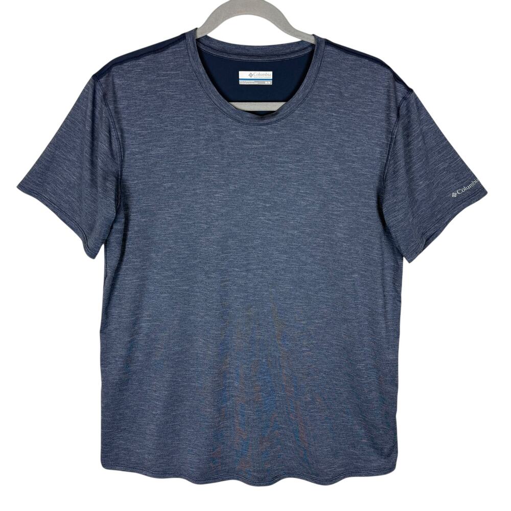 Columbia T-Shirt Men's Medium Navy Blue Crew Neck‎ Short Sleeve Pullover Trendy